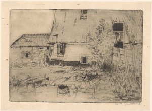 Pé de um moinho em Voorburg de Willem Adrianus Grondhout (signed by artist)
