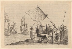 Leões que protegem o Jardim das Províncias Unidas de Willem Basse