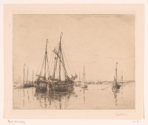 Porto com amarração de dois mastros Haven, Norderney (título original)
