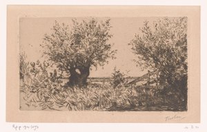 Paisagem com prado, salgueiros e cerca Salgueiros (Kaag) (título original)