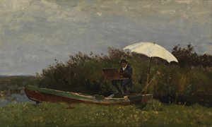 O pintor Gabriël trabalhando em um barco, 1882