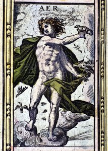 Air, um dos quatro elementos representados no Atlas de W. Blaeu, impresso em Amsterdão em 1655. de Willem Blaeu