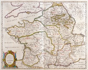 Países da antiga França, em "Theatrum Orbis Terrarum, sive Atlas Novus" de Willem Blaeu, Amesterdão de Willem Blaeu