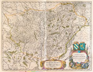 Crevant a Montbeliard - Varennes-sur-allier, em "Theatrum Orbis Terrarum, sive Atlas Novus" de Willem Blaeu, Amesterdão de Willem Blaeu
