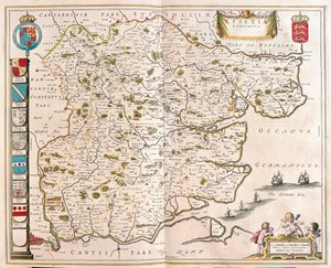 Essex, em "Theatrum Orbis Terrarum, sive Atlas Novus" de Willem Blaeu, Amesterdão de Willem Blaeu