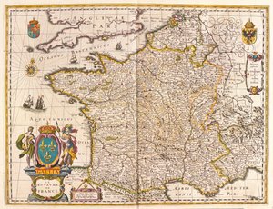 França, em "Theatrum Orbis Terrarum, sive Atlas Novus" de Willem Blaeu, Amesterdão de Willem Blaeu