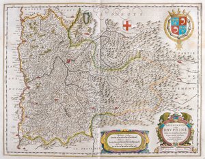 Grenoble, em "Theatrum Orbis Terrarum, sive Atlas Novus" de Willem Blaeu, Amesterdão de Willem Blaeu