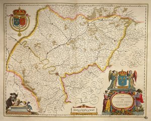 Ile-de-France, Isle of France do Theatrum Orbis Terrarum de Willem Bleau, Amsterdão de Willem Blaeu