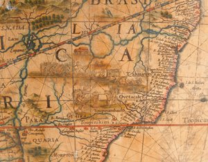 Grande par de globos de biblioteca, o terrestre 1645-48, o celestial após c.1630 de Willem Blaeu