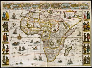 Mapa da África. Placa de um Atlas por Willem Janszoon Blaeu