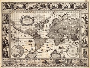 Mapa Mercator do mundo de Willem Blaeu