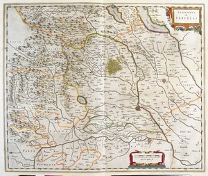 Piemont, Itália, em "Theatrum Orbis Terrarum, sive Atlas Novus" de Willem Blaeu, Amesterdão de Willem Blaeu