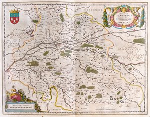 Vale do rio Loire com cidade (Bloise, Amboise) - touraine, em "Theatrum Orbis Terrarum, sive Atlas Novus" de Willem Blaeu, Amesterdão de Willem Blaeu