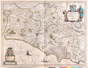 Roma, Itália, em "Theatrum Orbis Terrarum, sive Atlas Novus" de Willem Blaeu, Amesterdão de Willem Blaeu