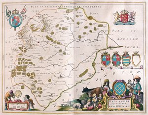 Rutland shire, em "Theatrum Orbis Terrarum, sive Atlas Novus" de Willem Blaeu, Amesterdão de Willem Blaeu