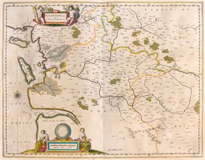 Saintonge e Angoumois, Charente-Maritime, em "Theatrum Orbis Terrarum, sive Atlas Novus" de Willem Blaeu, Amesterdão de Willem Blaeu