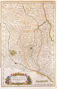 Território de Crema, Itália, em "Theatrum Orbis Terrarum, sive Atlas Novus" de Willem Blaeu, Amesterdão de Willem Blaeu