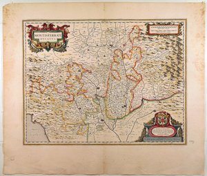 O Ducado de Monferrato, Mapa de Willem Blaeu, Amsterdão, Gravura em Cobre de Willem Blaeu