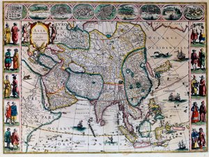 O teatro do mundo ou o novo atlas de Amesterdão. Mapa geográfico da Ásia por Willem Janszoon Blaeu (1571-1638) de Willem Blaeu