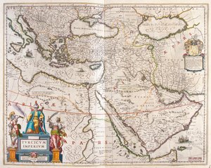 Império turco, em "Theatrum Orbis Terrarum, sive Atlas Novus" de Willem Blaeu, Amesterdão de Willem Blaeu