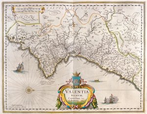 Valência, em "Theatrum Orbis Terrarum, sive Atlas Novus" de Willem Blaeu, Amesterdão de Willem Blaeu