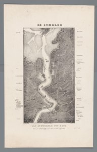 Caminhada do Escalda de Fort Bath a Antuérpia, 1832 O Scheldt de Antuérpia a Bath (título no objeto) de Willem Charles Magnenat