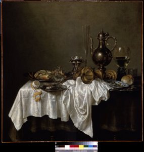 Café da manhã com lagosta. (Café da manhã com lagosta). Ainda vida. Pintura de Willem Claesz Heda (1594-1680) de Willem Claesz. Heda