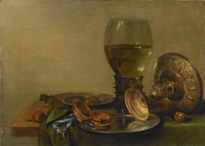 Natureza morta com uma Tazza de prata de Willem Claesz. Heda