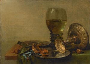 Natureza morta com um tazza de prata de Willem Claesz. Heda