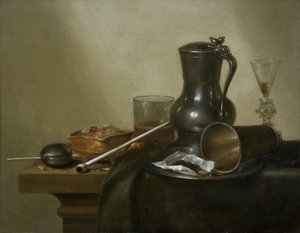 Natureza morta do tabaco, 1637 de Willem Claesz. Heda