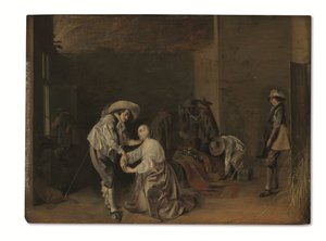 Soldados a saquear (óleo sobre painel)
