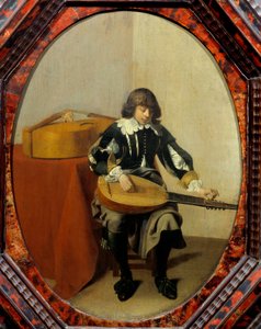 Jovem músico. Pintura de Willem Cornelisz Duyster (1600-1635) Ec. Hol.