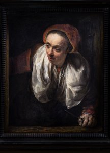 Mulher idosa à janela de Willem Drost
