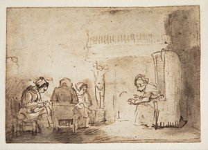 As mulheres na lareira na casa de Rembrandt de Willem Drost
