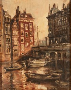 Ponte sobre o Canal, Roterdão (óleo sobre tela) de Willem Georg Frederik Jansen