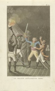 Duas figuras com espadas com dois homens negros A heroína Antoinette Berg (título no objeto)