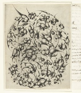 Bouquet de ourives com flores estilizadas e folhas Looff-werck Boeck Seer Constich Geteijckent (título da série)