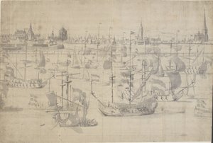 A frota holandesa em Copenhagen Red 1658 de Willem I van de Velde