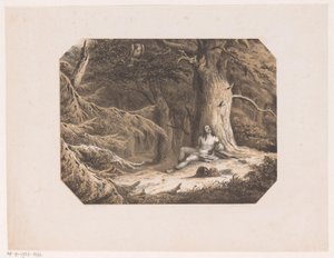 Homem meio vestido na floresta de Willem Jacob Hofdijk