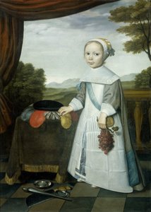 Retrato de Johannes van Rees (1662-1690/91), Meio Irmão de Elisabeth van Oosten, quando criança de Willem Jansz. Ploy (attributed to)