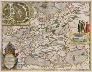 Mapa da Rússia e Moscou De: Theatrum Orbis Terrarum ..., 1645