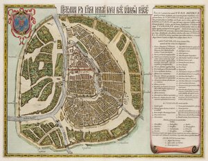 Mapa do Kremlin de Moscou do século 16 Castellum Urbis Moskvae, 1662 de Willem Janszoon Blaeu