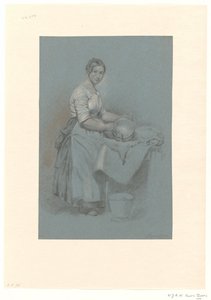 Serva de pé à mesa com bandeja de cobre de Willem Johannes Adrianus Wijnandus Voorn Boers