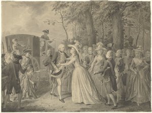 Encontro da Princesa Wilhelmina com o seu irmão Rei Frederick III da Prússia em Kleve, 1788