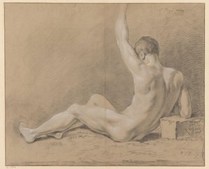 nu masculino sentado, visto por trás (1º prémio 1769)