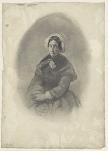 Retrato feminino em oval de Willem Maris