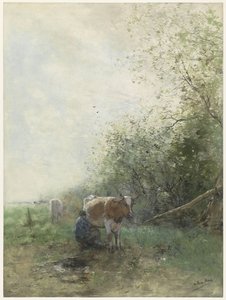 Tempo do leite de Willem Maris