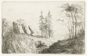Paisagem montanhosa com árvores