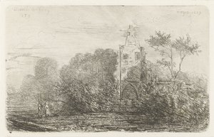 Paisagem com ruína e duas figuras de Willem Matthias Jan van Dielen