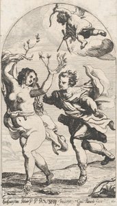 Daphne a fugir de Apollo, com Cupido, 1631.
